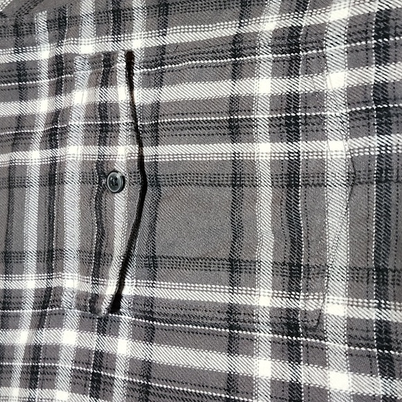 AMAZON ESSENTIAL SLIM-FIT GRAY FLANNEL POCKETS LONG-SLEEVED SHIRT JACKET - Picture 5 of 13